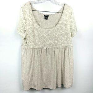 TORRID Beige Baby Doll Short Sleeve Top